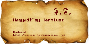 Hagymásy Hermiusz névjegykártya
